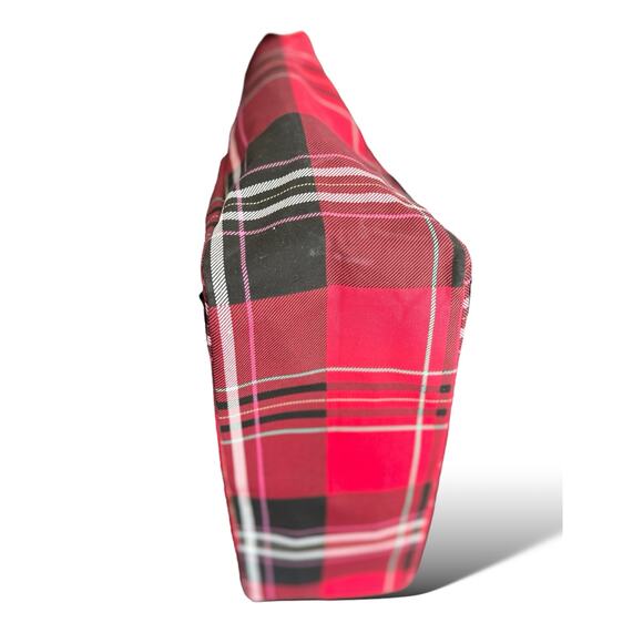 Victoria’s Secret Large Tote Bag Red Plaid V Logo Holiday Shopper NWT - Picture 8 of 12